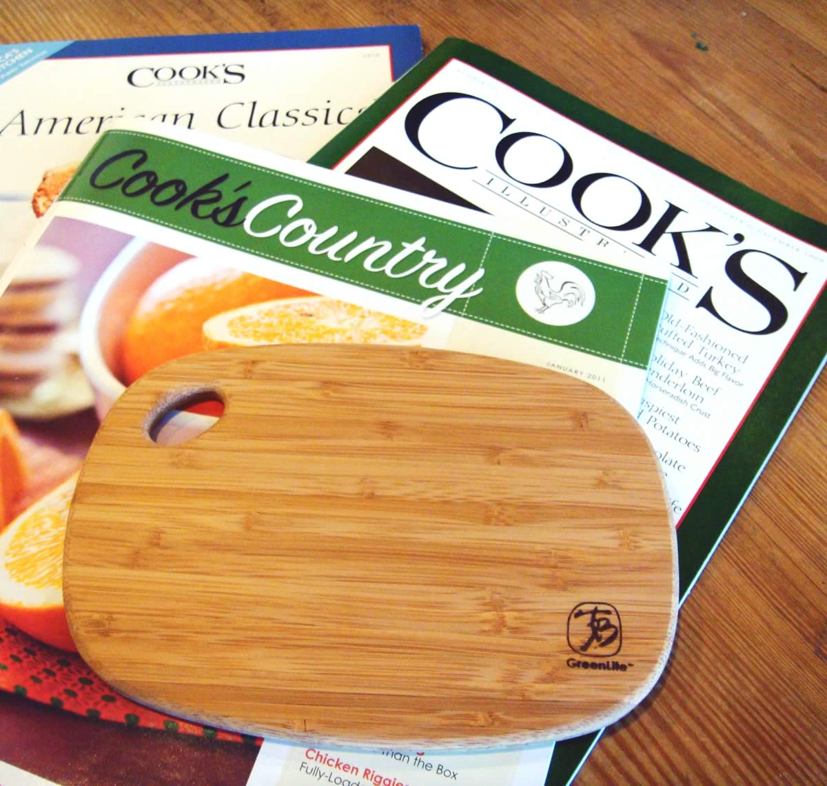 Cooks Illustrated cutting board and family of magazines