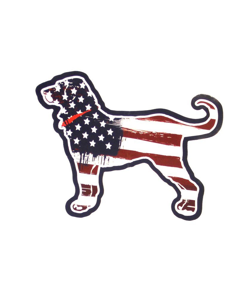 Black Dog US Flag Sticker